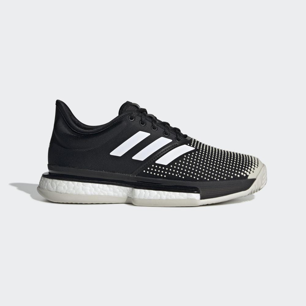 Pantofi Tenis Adidas SoleCourt Clay Dama Romania - Negrii/Albi G26305